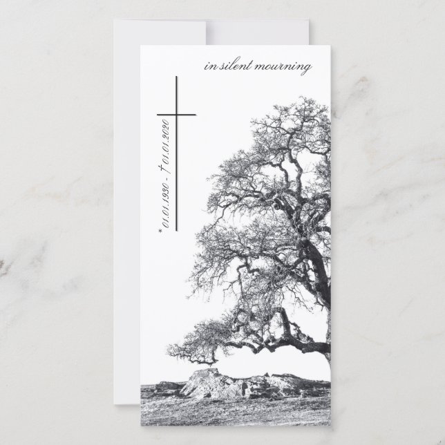Em luto silencioso - árvore no campo (Frente)