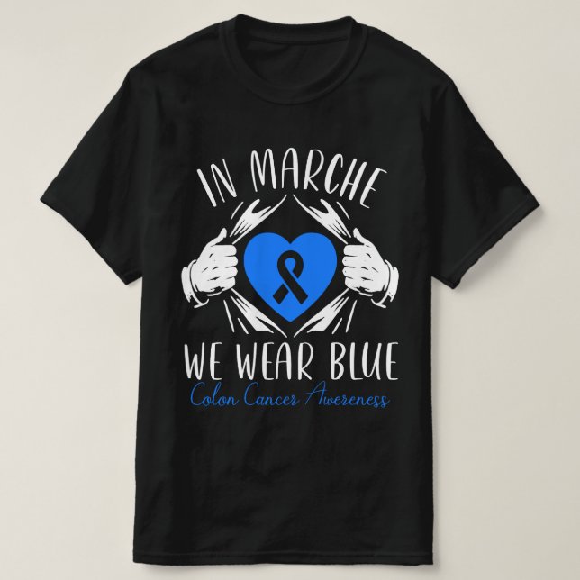 Em Março Usamos Camiseta Azul (Frente do Design)