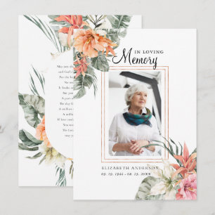 Em memória de amor Cartão de Oração Funeral Foto
