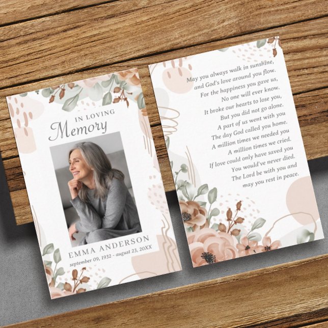 Em memória de amor | Cartão de Oração Funeral Foto (Criador carregado)