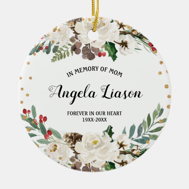 Em memória do Enfeites de natal da mãe (Frente)