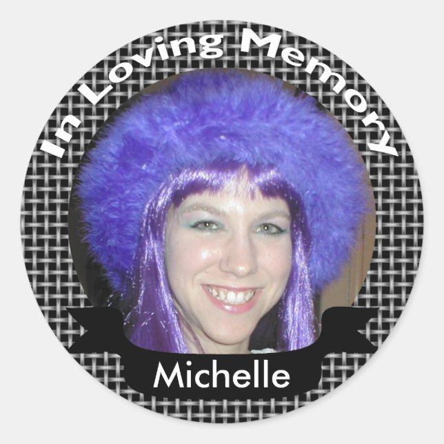 Em Memória Dos Autocolantes De Fotografias A Preto (Frente)