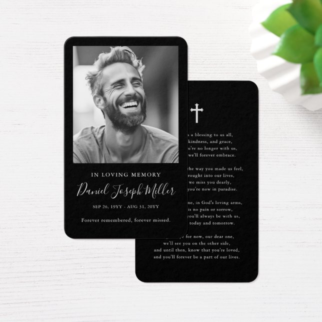 Em Memória Foto Funeral Cartões de Oração Memorial (Mesa)