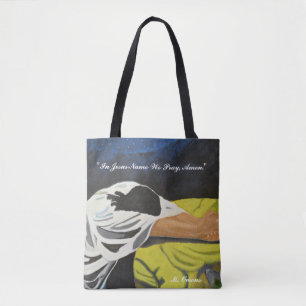 "Em Nome De Jesus Rezamos, Amém." Tote Bag