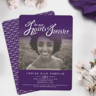 Em nossos corações fotos de convites roxos para fu