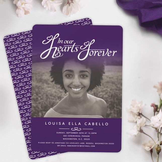 Em nossos corações fotos de convites roxos para fu (Criador carregado)