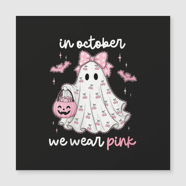 em outubro nós usamos rosa fantasma Halloween (Frente)