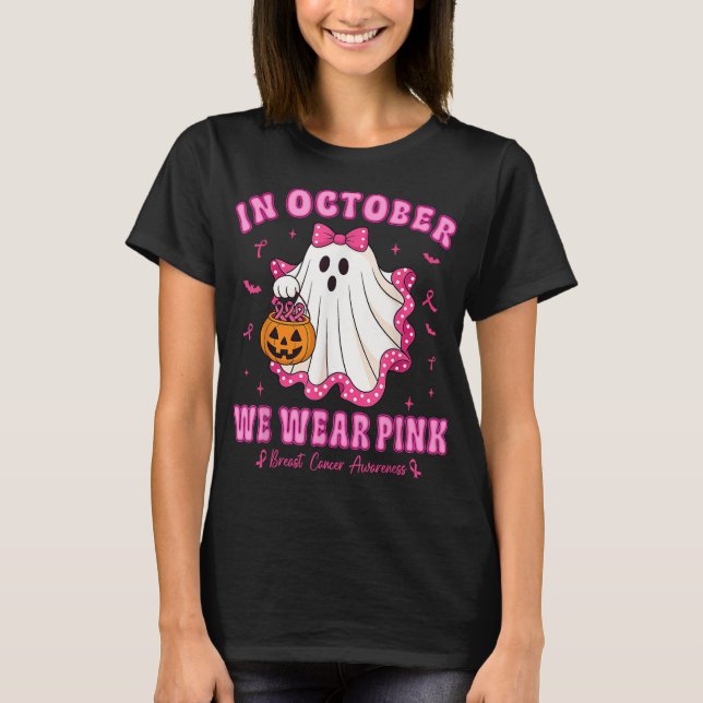 Em outubro Vestimos Camisa Rosa Ghost Cancer (Frente)