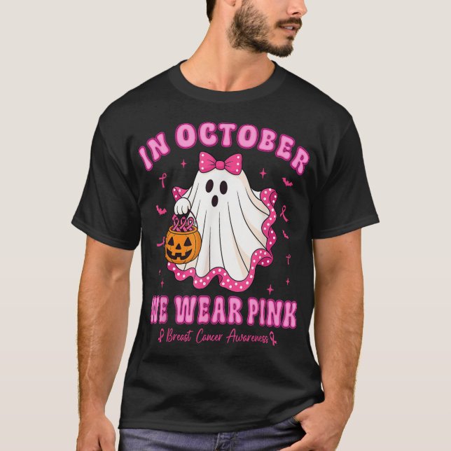 Em outubro Vestimos Camisa Rosa Ghost Cancer (Frente)