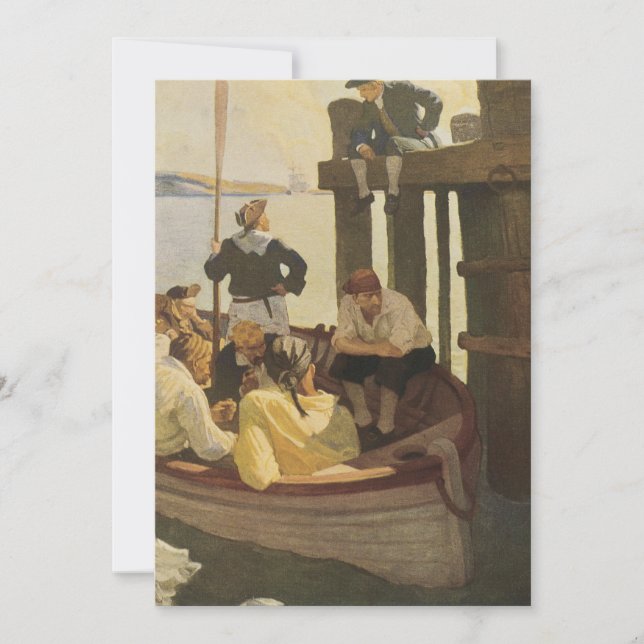 Em Queen's Ferry por NC Wyeth, Piratas Vintage (Frente)