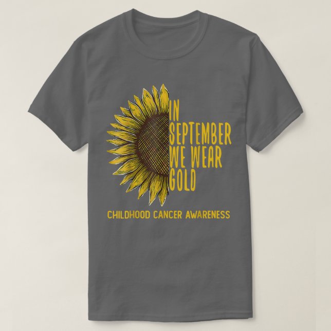 Em setembro Vestimos Camisa Dourada Cancer A (Frente do Design)