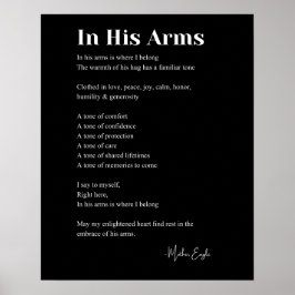 Em Seus Braços, Poem Wall Art Decor Poster