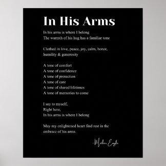 Em Seus Braços, Poem Wall Art Decor Poster