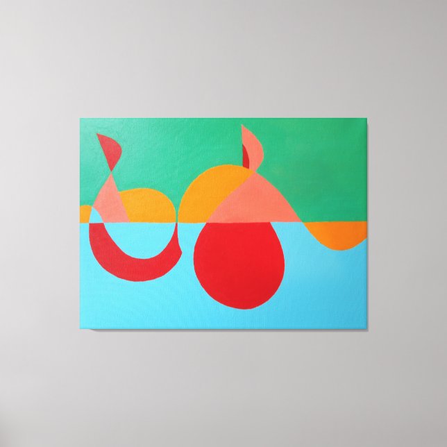 Em Tela A Impressão de Arte Moderna da Chave de Sol Laranj (Frente)