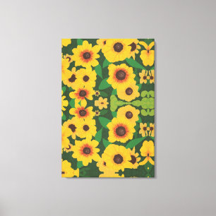 Em Tela Abstrato Patch do Impressão de pintura de girassói