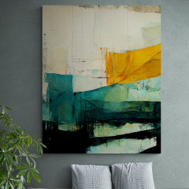 Em Tela Abstrato pintando "Águas Mistas". Impressão de tel