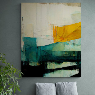 Em Tela Abstrato pintando "Águas Mistas". Impressão de tel