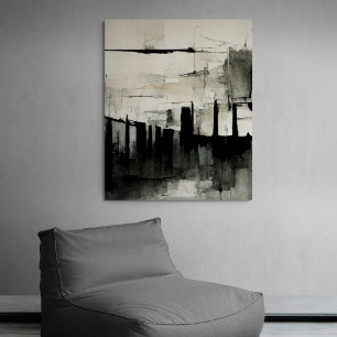 Em Tela Abstrato pintando "Dark Streambed". Impressão de t