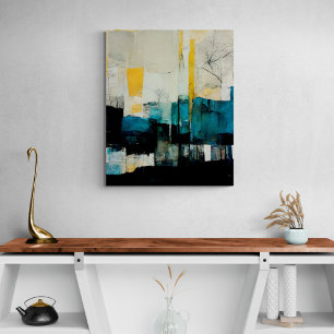 Em Tela Abstrato pintando "Profundidades Altas". Impressão