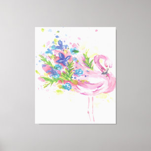 Em Tela Amantes Coloridos de Arte Flamingo Impressão