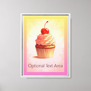 Em Tela Arte de Parede de Cupcake Pastel Fofa - Impressão 