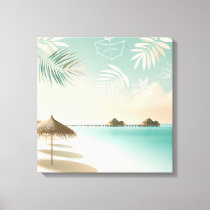 Em Tela Arte de Parede de Praia Tropical Impressão de Vist