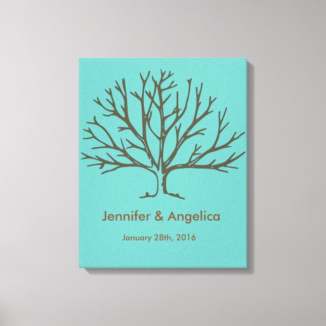 Em Tela Árvore de Impressão Digital de Casamento Russo (Frente)