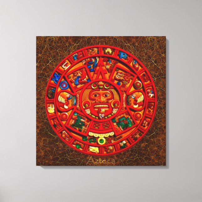 Em Tela AZTECA ~ Mayan\Aztec Impressão de Arte do Calendár (Frente)