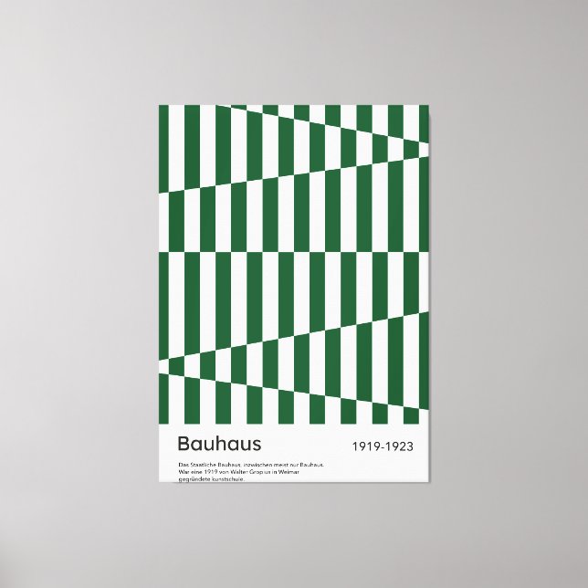 Em Tela Bauhaus Impressão Artística com Faixa Verde Escuro (Frente)