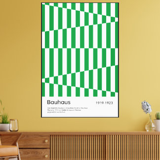 Em Tela Bauhaus Impressão Artística Faixa Verde Brilhante