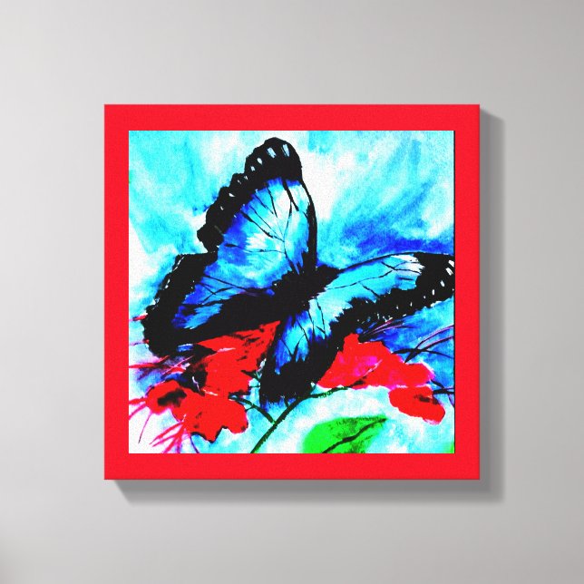 Em Tela Beijos de borboleta impressão (Frente)