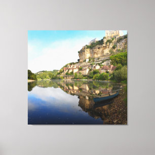 Em Tela Beynac-e-Cazenac e do rio de Dordogne impressão