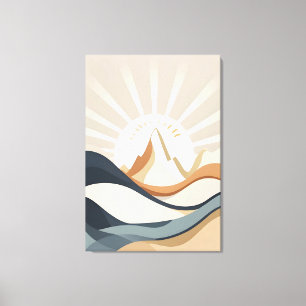 Em Tela "Boho Mountain Abstrato Landscape Art Impressão