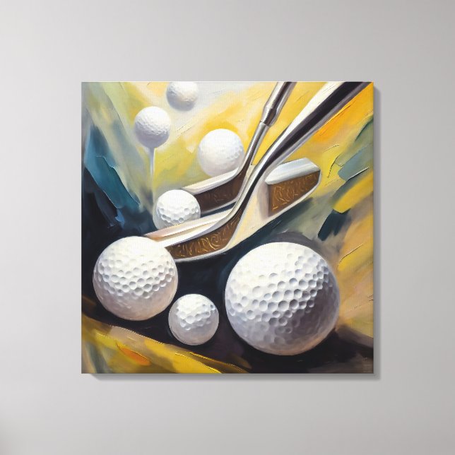 Em Tela Bolas De Golfe E Pintura De Putter - Impressão De  (Frente)