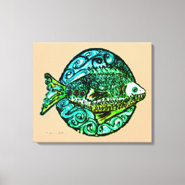 Em Tela Bright contemporâneo Friendly Fish belo impressão