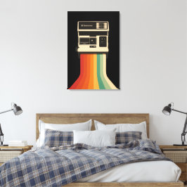 Em Tela Câmera Retro com Impressão de Arco-íris