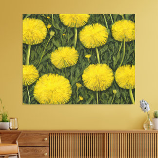 Em Tela campo amarelo brilhante de impressão artística de 