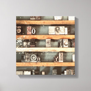 Em Tela carimbos de bloco de impressão antigos