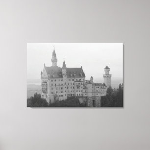 Em Tela Castelo de Neuschwanstein, Impressão preto e branc