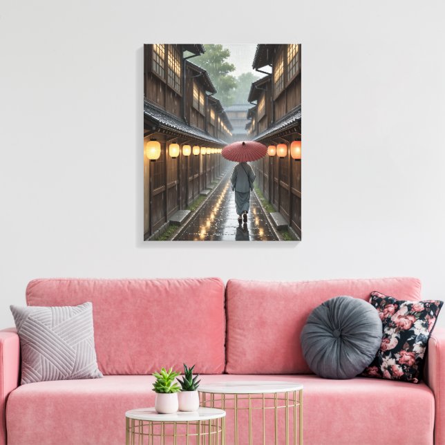 Em Tela Chuva Lanterna de Kyoto - Impressão de Arte Inspir (Insitu(Sala de estar))