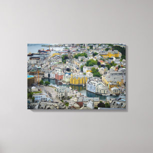 Em Tela Cidade Alesund de Nouveau da arte, impressão das