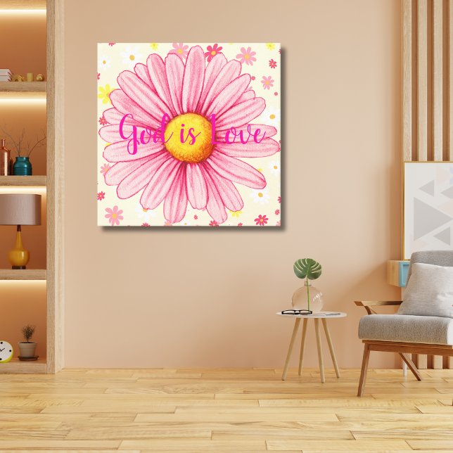 Em Tela Citação Bíblica Impressão Rosa Daisy  (Criador carregado)