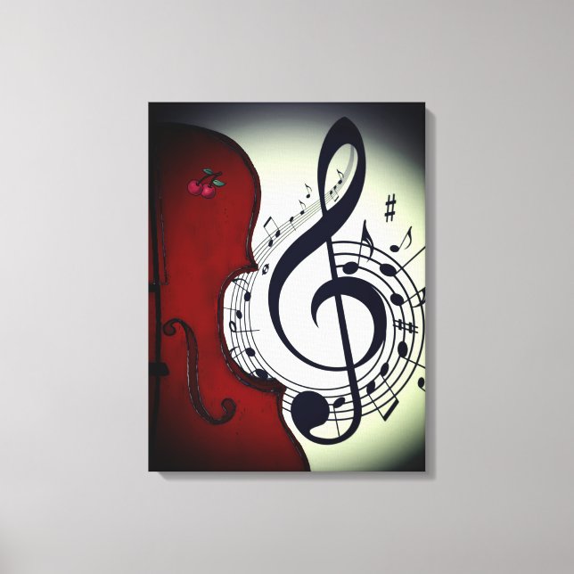 EM TELA CLASSY CELLO ROCKABILLY ART IMPRESSÃO (Frente)