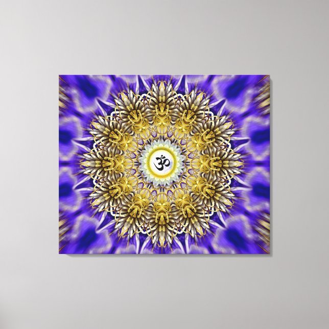 Em Tela Clematis Om Mandala - Impressão De Telas Esticadas (Frente)