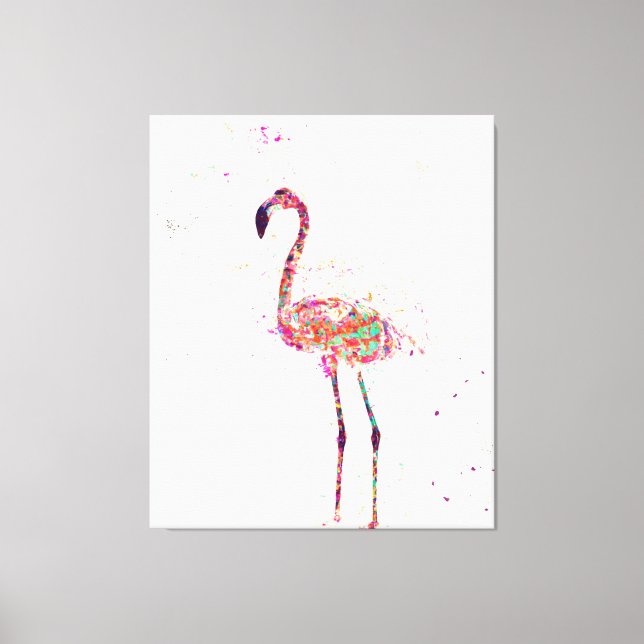 Em Tela Colorida Flamingo Impressão Art Gift Lover (Frente)