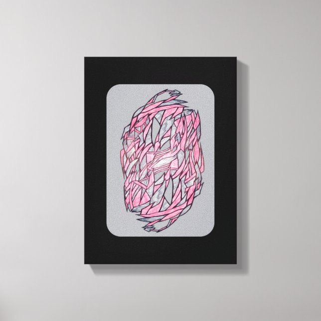 Em Tela Contraste Vibrante: Impressão Abstrata Geométrica  (Frente)