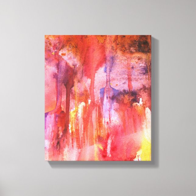 Em Tela Crystal Caverns Watercolor Impressão (Frente)