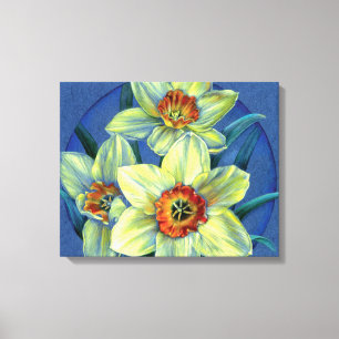 Em Tela Daffodils do ` - as alegrias impressão do