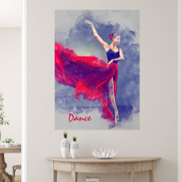 Em Tela Dance Art, Dancer, Balé, Vermelho, Impressão de Te