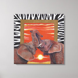 Em Tela Elefante no Love Sunset e impressão zebra